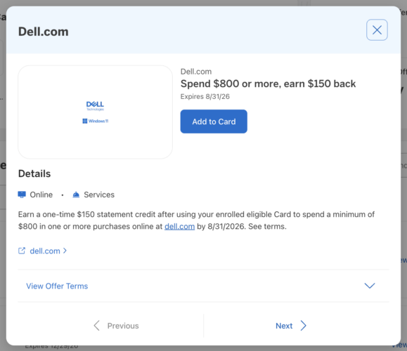 Amex Offer Dell July 2026 Amex Offer Dell July 2026