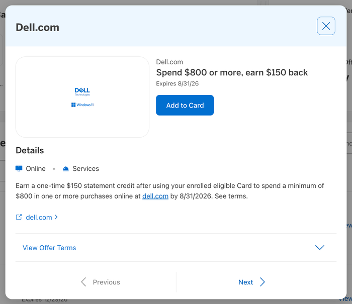 Amex Offer Dell July 2026 Amex Offer Dell July 2026