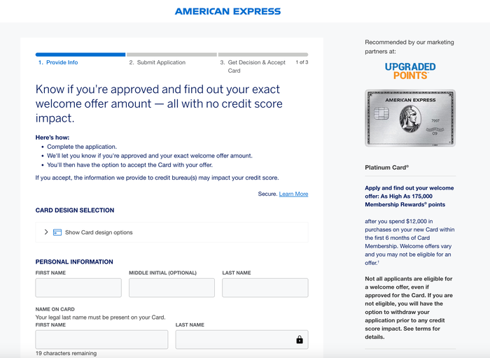 Amex Platinum Application 2026