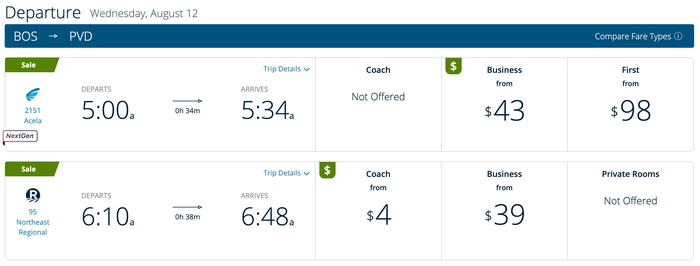 Amtrak sale July 2026 BOS PVD example Amtrak sale July 2026 BOS PVD example