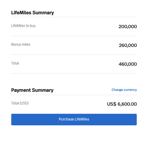 Buy lifemiles promo