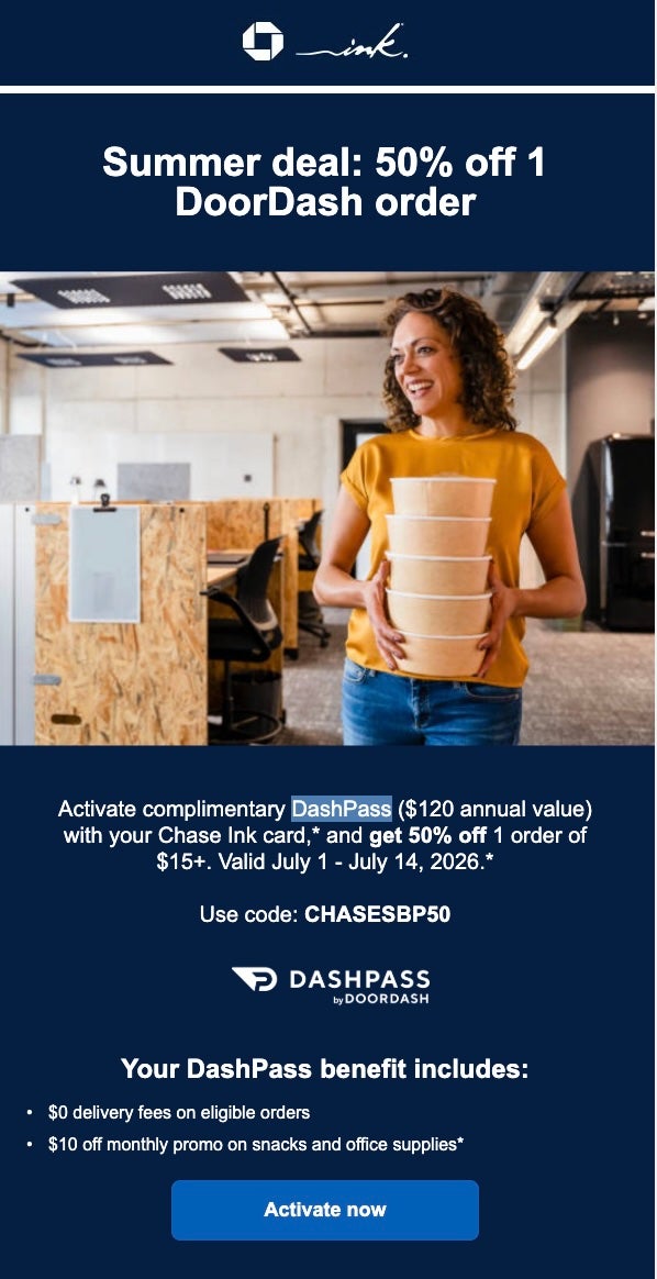 Chase Ink Promo DoorDash Chase Ink Promo DoorDash