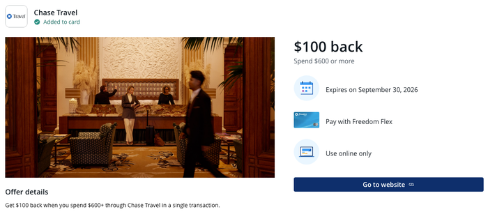 Chase Offer Chase Travel July 2026