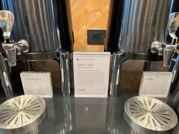 Chase Sapphire Lounge DFW Dallas Cherry Coffee