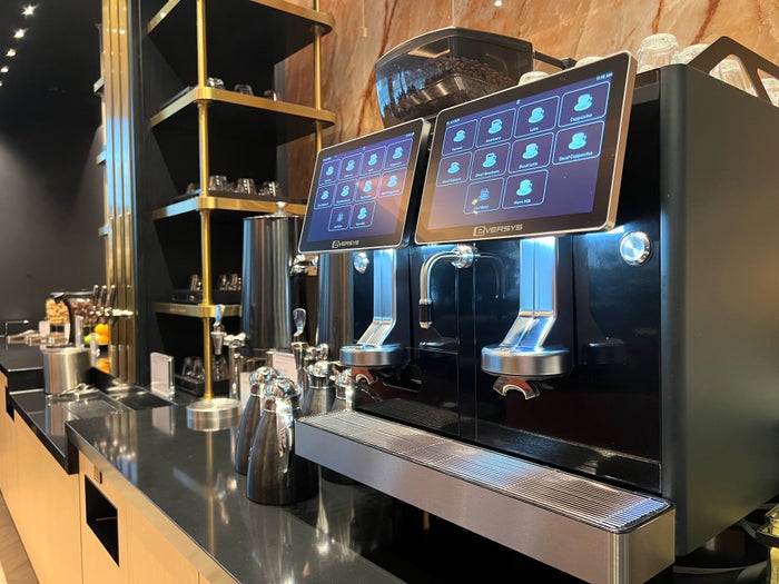 Chase Sapphire Lounge Dallas DFW coffee station