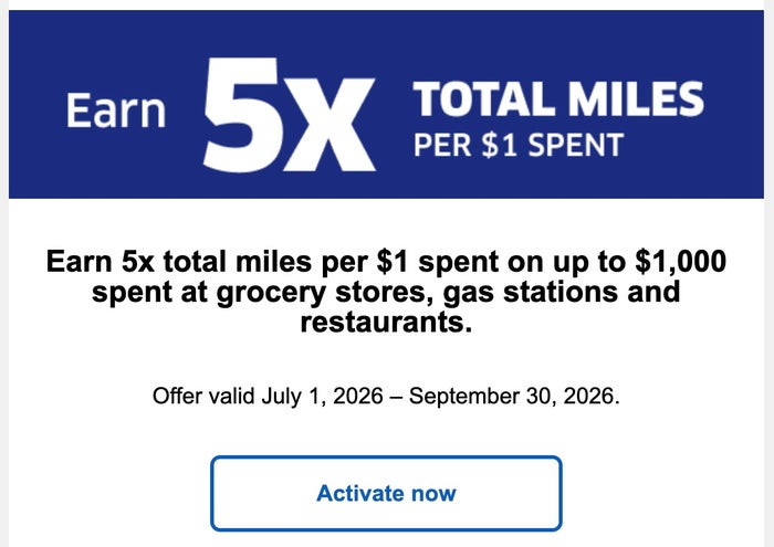 Chase spending offer 5x