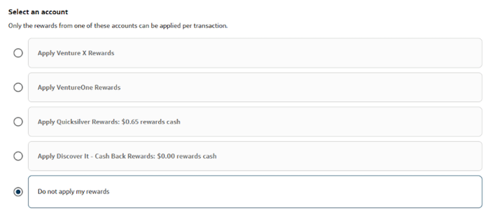 Combined Capital One Discover rewards