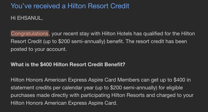 Hilton Resort Credit Hilton Resort Credit