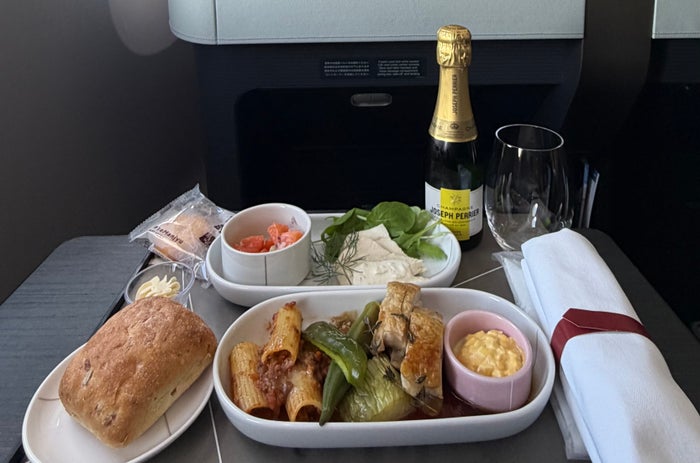 JAL domestic Airbus A359 first class meal service
