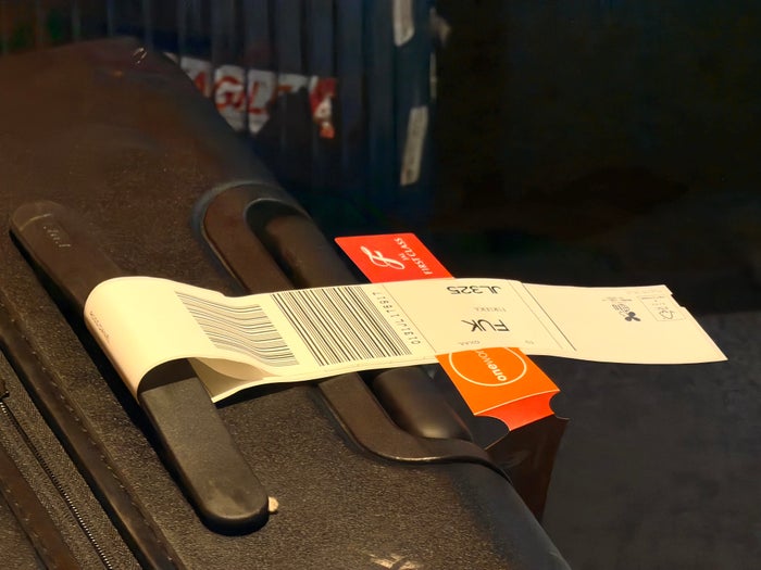 JAL first class bag tag