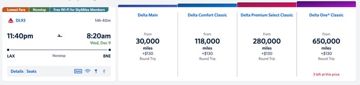 LAX BNE Delta SkyMiles