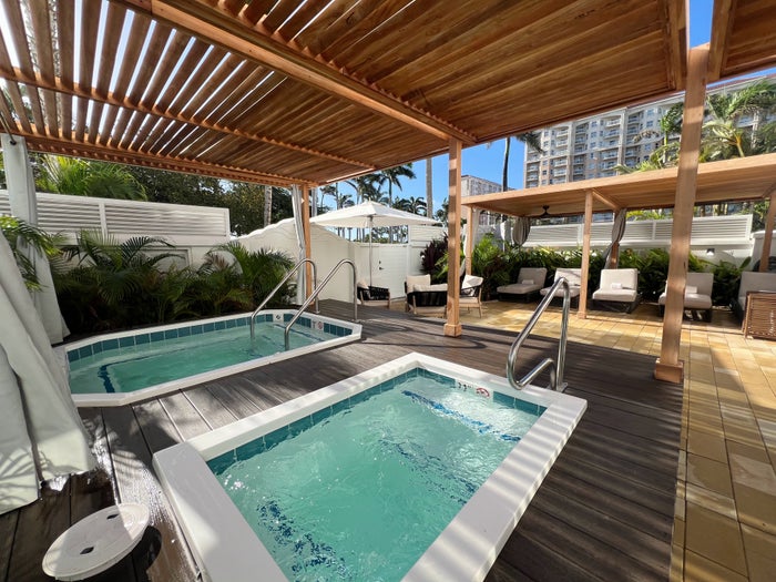 Outdoor relaxation spa area at Aruba Marriott Resort