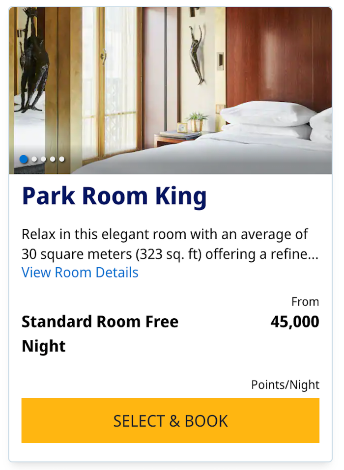 Park Hyatt Paris 45k points