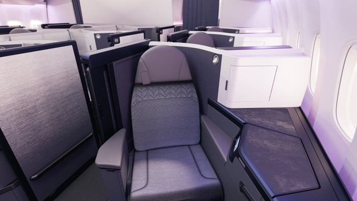 Render of new Air New Zealand Boeing 777 business class Render of new Air New Zealand Boeing 777 business class