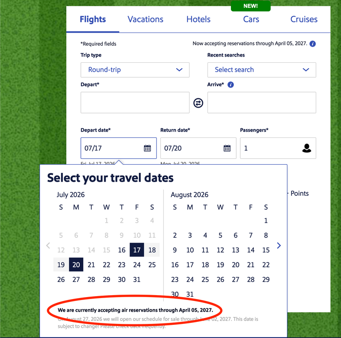 Southwest Airlines Schedule Extended Through April 2027