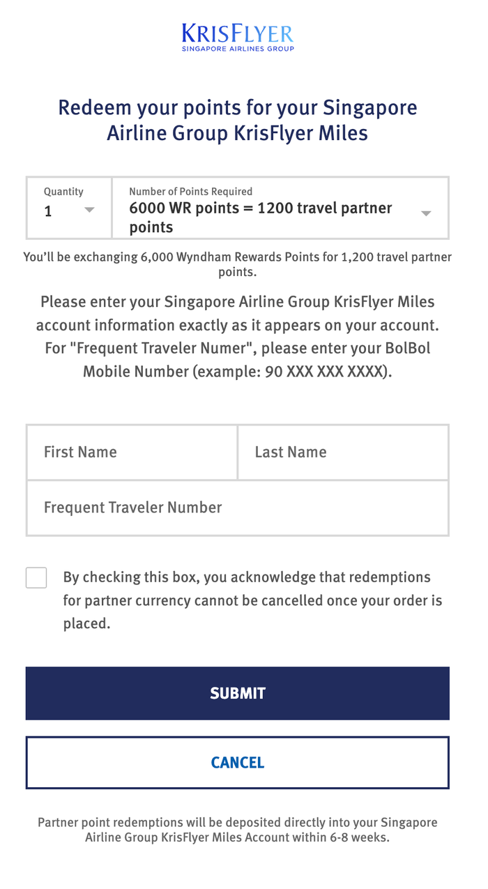Wyndham transfe partner Singapore Airlines July 2026 Wyndham transfe partner Singapore Airlines July 2026