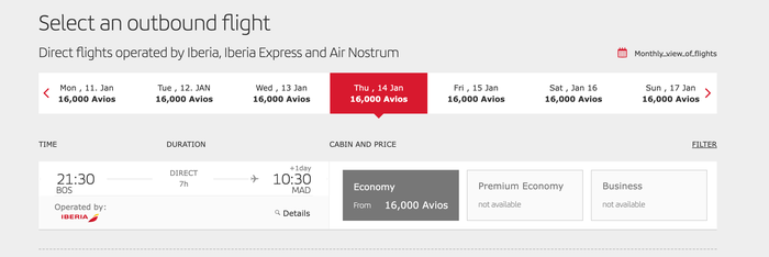 iberia award ticket economy