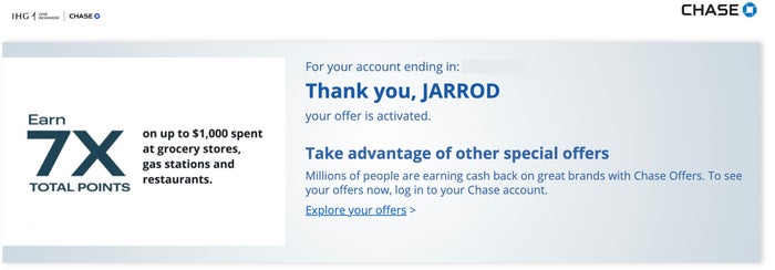 ihg spending bonus offer