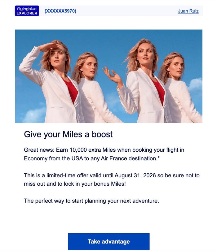 Air France 10k bonus miles Air France 10k bonus miles