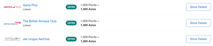 Amex Avios transfer bonus August 2026
