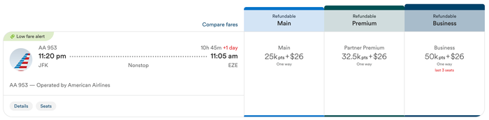 Atmos Rewards AA flight JFK EZE business Atmos Rewards AA flight JFK EZE business