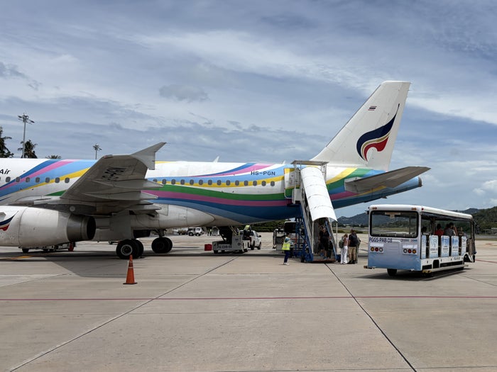 Bangkok Airways airplane and trolley