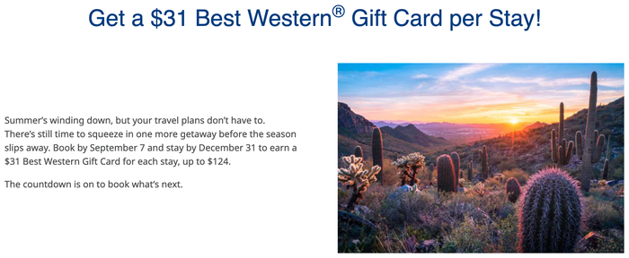 Best Western 31 gift card promotion 2026 Best Western 31 gift card promotion 2026