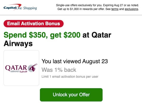 Capital One Shopping Qatar Airways Capital One Shopping Qatar Airways