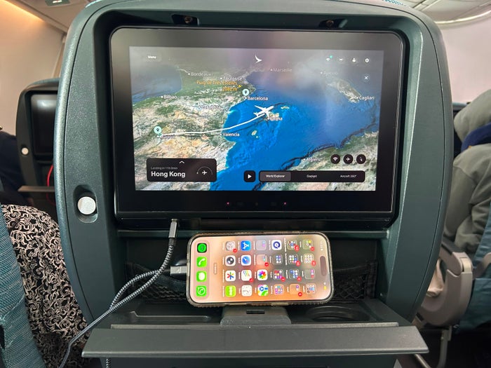 Cathay Pacific A350 phone setup Cathay Pacific A350 phone setup