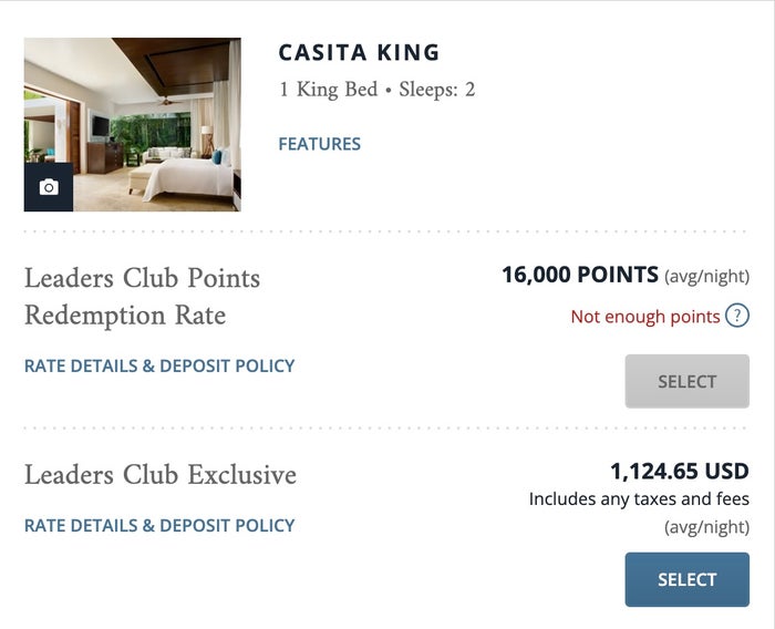 Chable Yucatan Cash and Points Cost