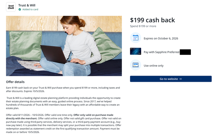 Chase Offer Trust & Will Chase Offer Trust & Will