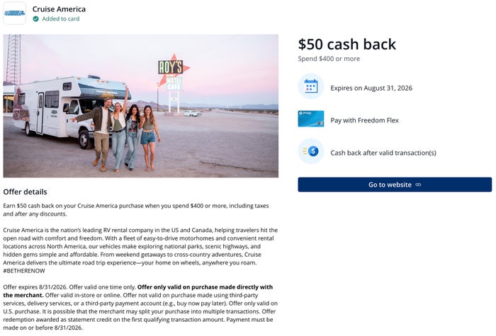 Cruise America Chase Offer