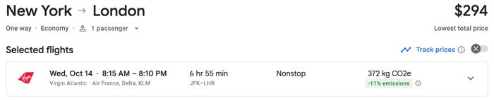 Virgin Atlantic Google Flights Google Flights JFK LHR