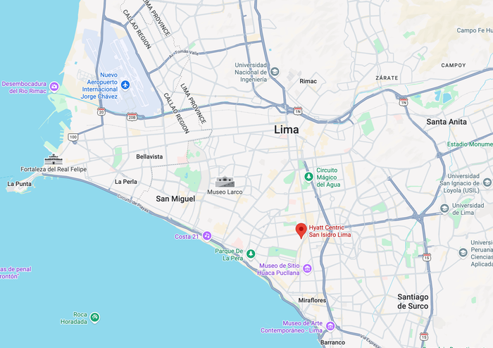 Hyatt Centric San Isidro Lima location map