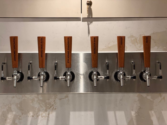 JetBlue Boston BlueHouse soft drink taps