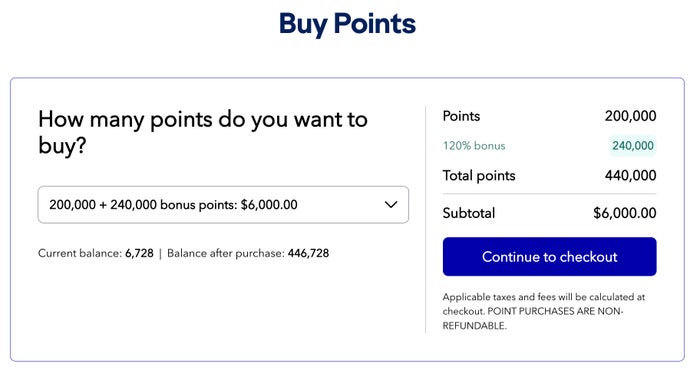 JetBlue Buy Points