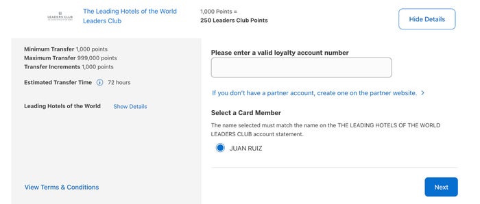 Leading Hotels Amex Transfer Partner