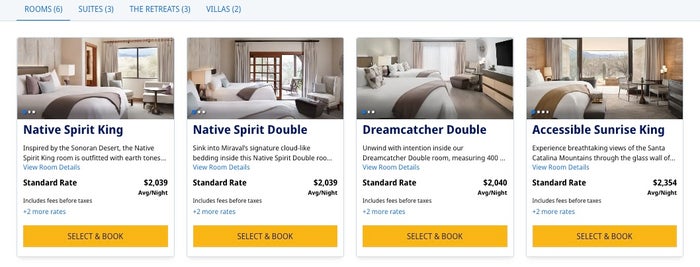 Miraval Arizona $2k nightly rates