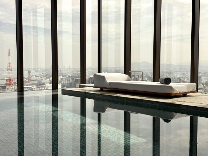 Ritz Carlton Fukuoka pool and lounger