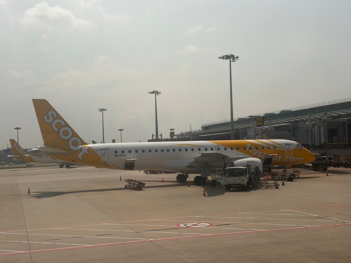 Scoot aircraft at Singapore Changi Airport T1 Scoot aircraft at Singapore Changi Airport T1