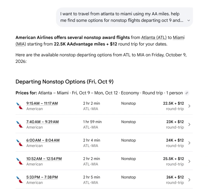 Google Flights Award Search