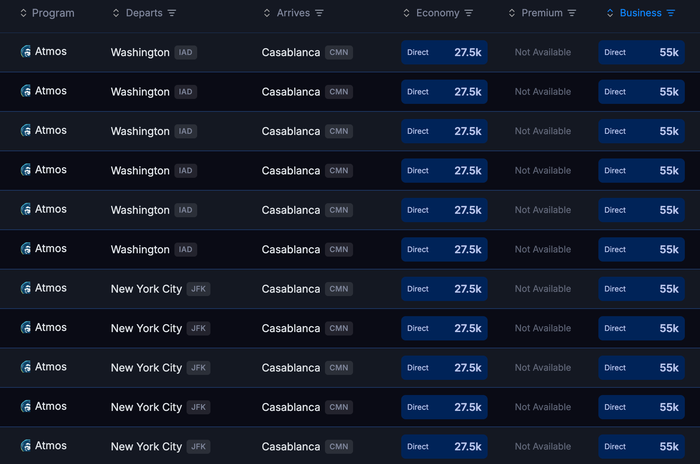 Seats.aero availability USA CMN September 2026 Seats.aero availability USA CMN September 2026