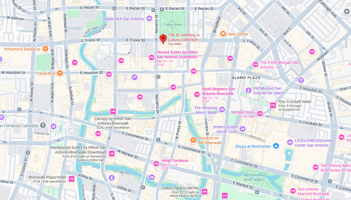 St. Anthony Hotel San Antonio Google Maps screenshot