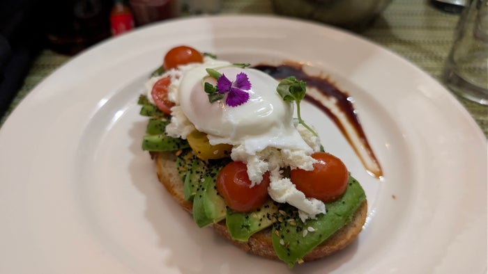 St. Anthony Hotel San Antonio food and beverages room service avocado toast