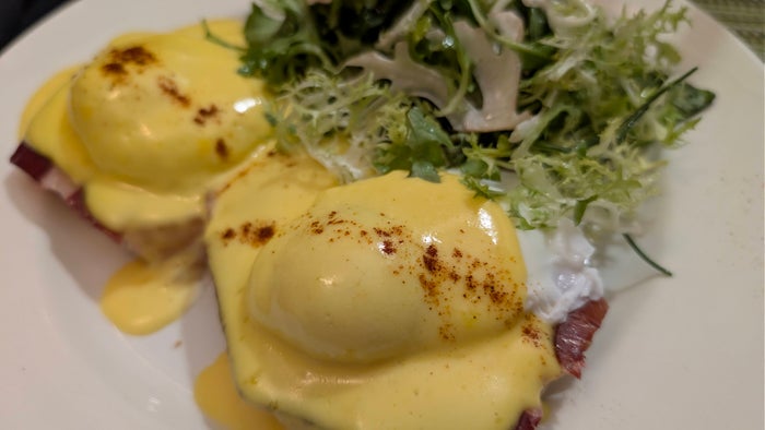 St. Anthony Hotel San Antonio food and beverages room service eggs Benedict