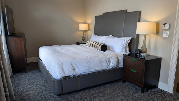 St. Anthony Hotel San Antonio guest room junior suite bedroom