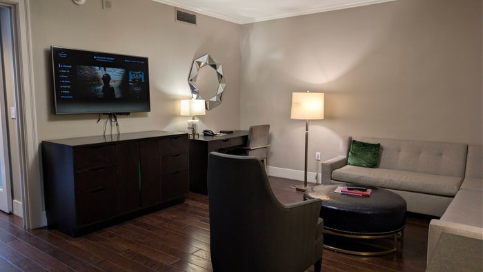 St. Anthony Hotel San Antonio guest room junior suite living room