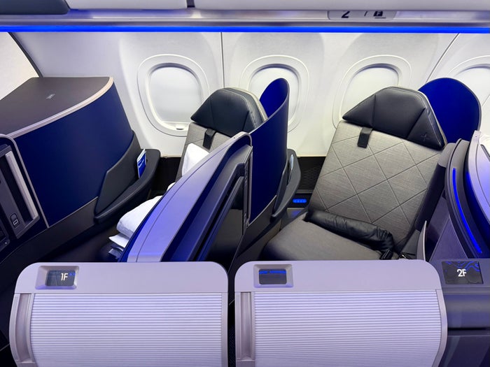 United Airbus A321XLR Polaris row 1 and 2