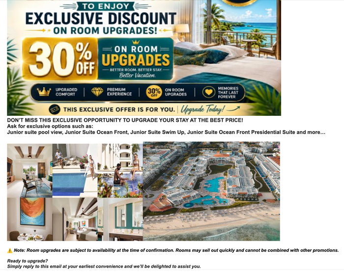 Upgrade email Hyatt Vivid Playa del Carmen Upgrade email Hyatt Vivid Playa del Carmen