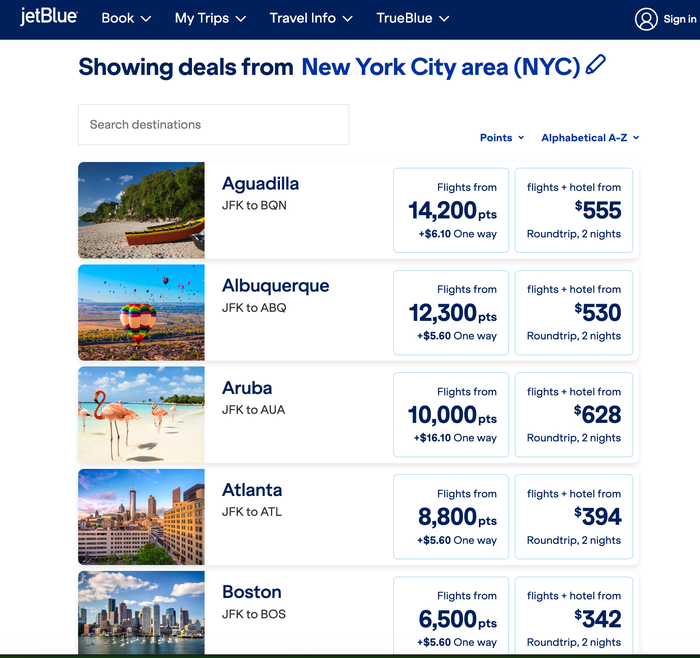jetblue deal points